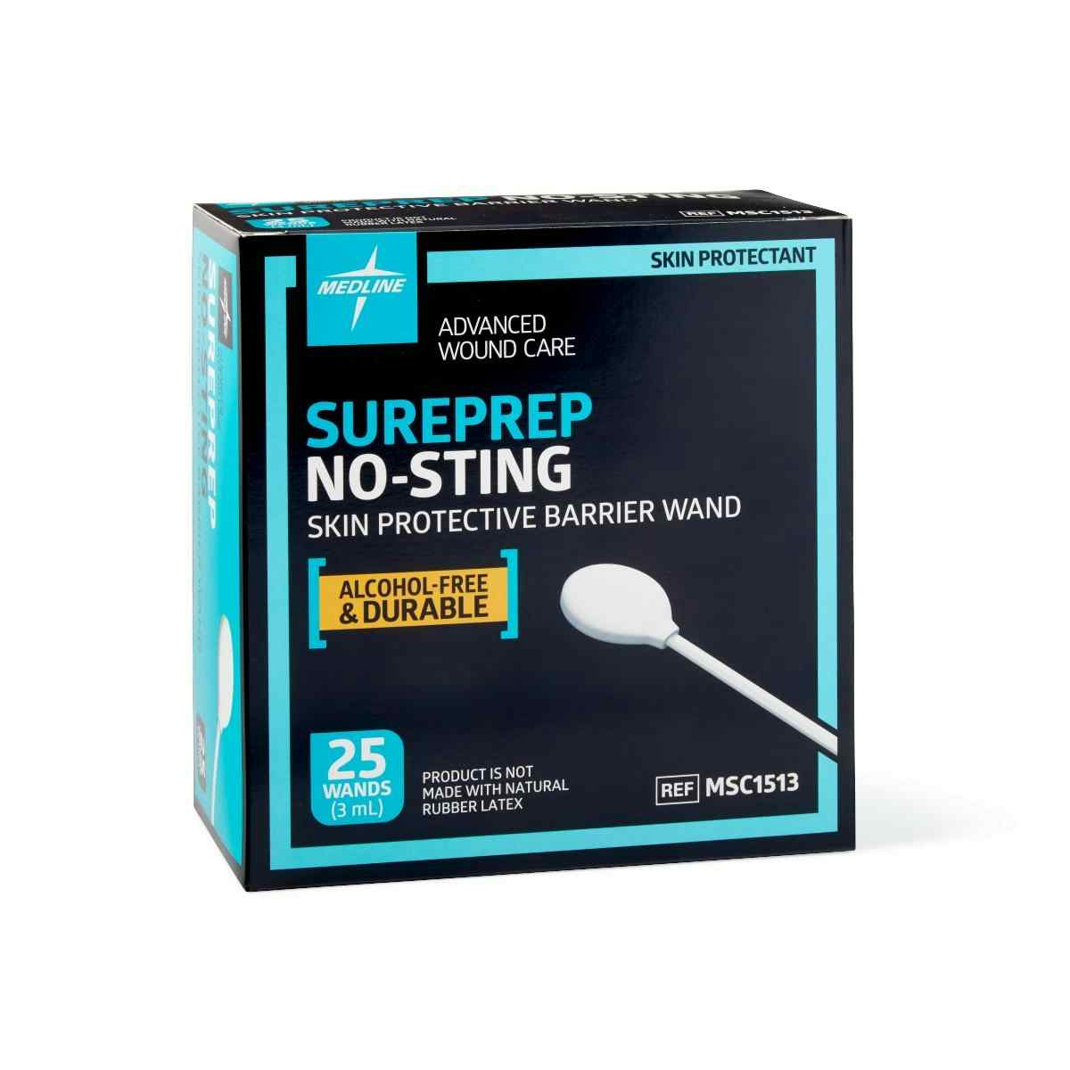 Medline Sureprep No-Sting Skin Protective Barrier Wand, MSC1513Z, 3 ml - Box of 25