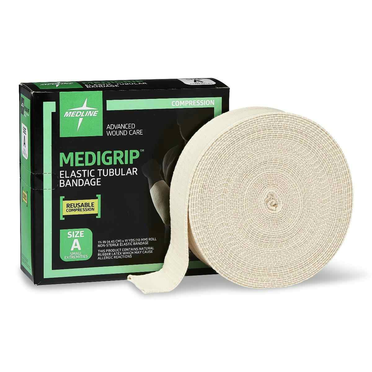 Medigrip Elastic Latex Tubular Support Bandage, Size A, MSC9500, 1 3/4" W (4.5 cm) - 1 Roll