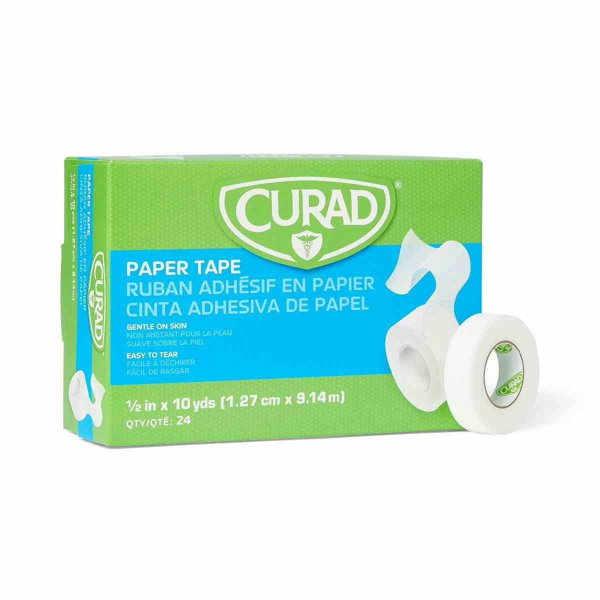 CURAD Paper Adhesive Tape, NON270012Z, 1/2" X 10 yd - Box of 24