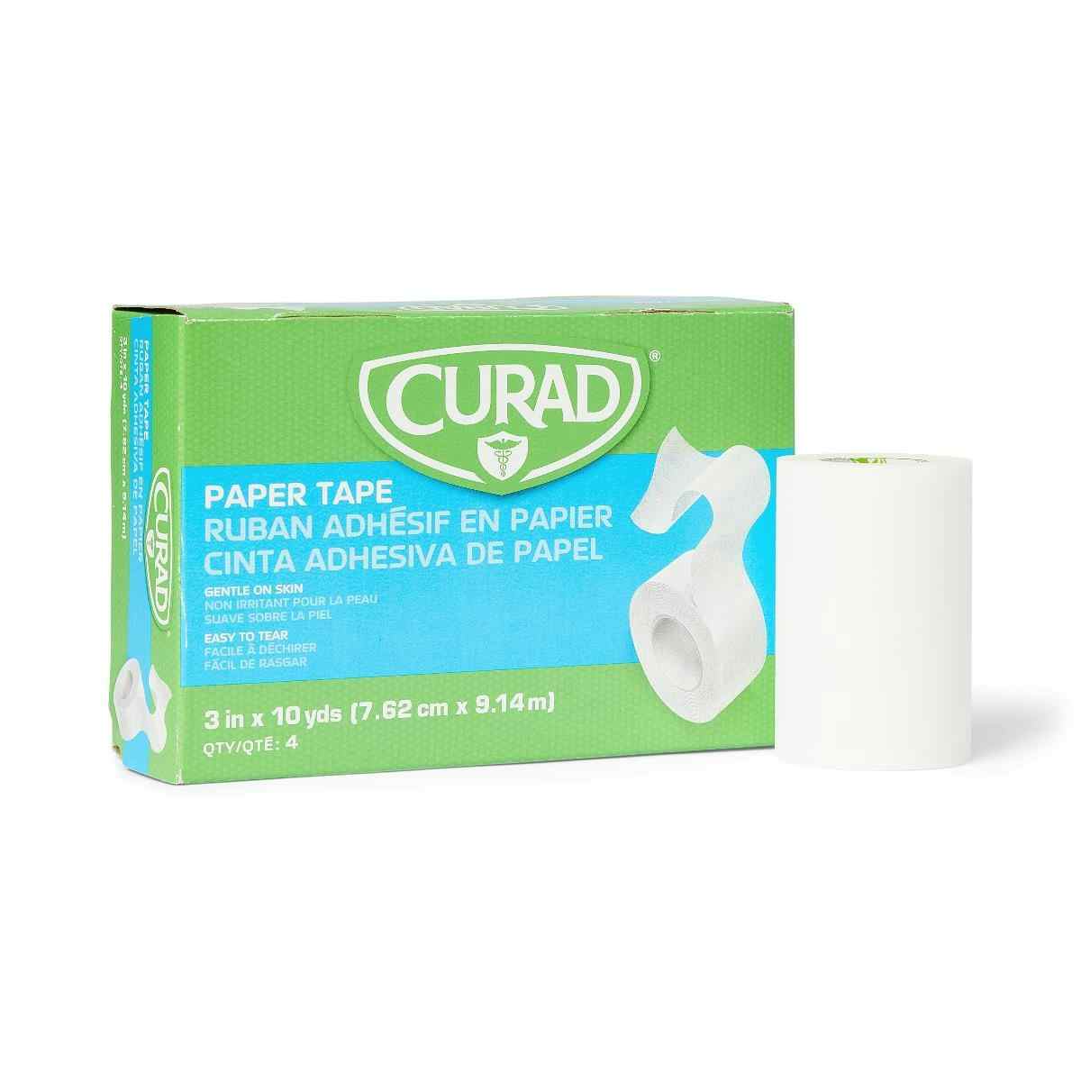 CURAD Paper Adhesive Tape, NON270003Z, 3" X 10 yd - Box of 4