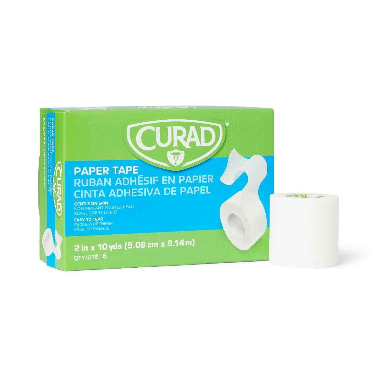 CURAD Paper Adhesive Tape, NON270002, 2" X 10 yd - Case of 60