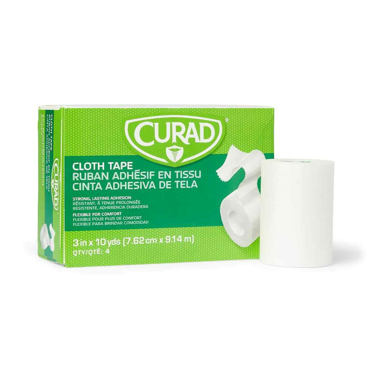 CURAD Silk Cloth Adhesive Tape, NON270103Z, 3" X 10 yd - Box of 4