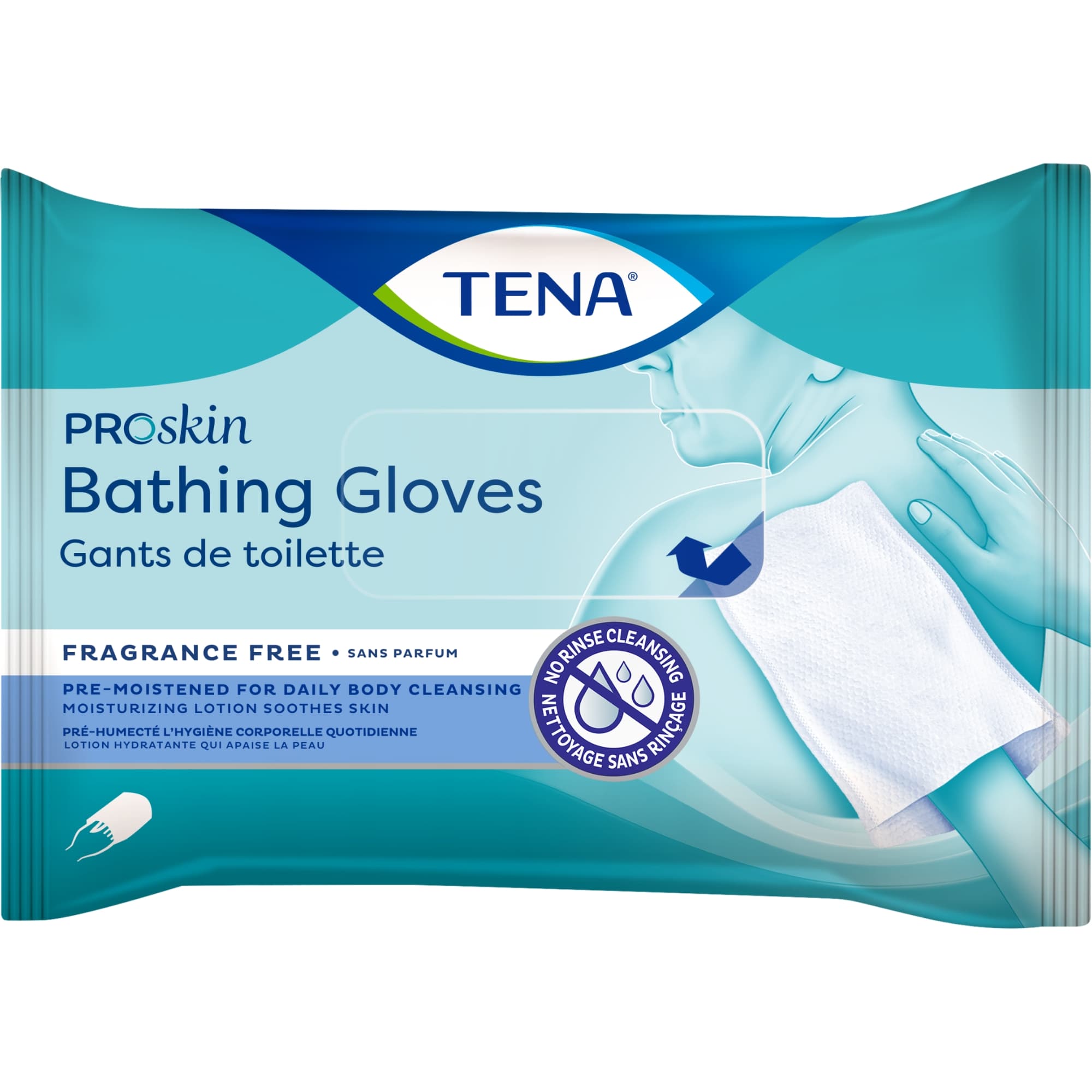 TENA ProSkin Unscented Disposable Bathing Glove Wipes