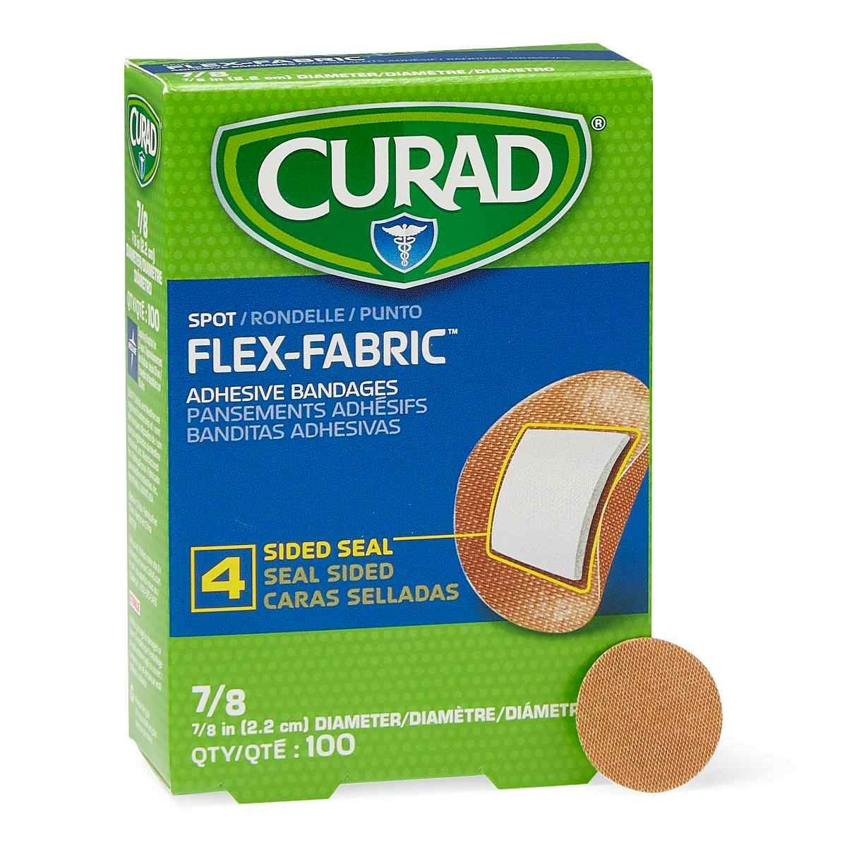 Curad Flex-Fabric Adhesive Spot Bandages, NON25502, 7/8" dia. - Case of 1200