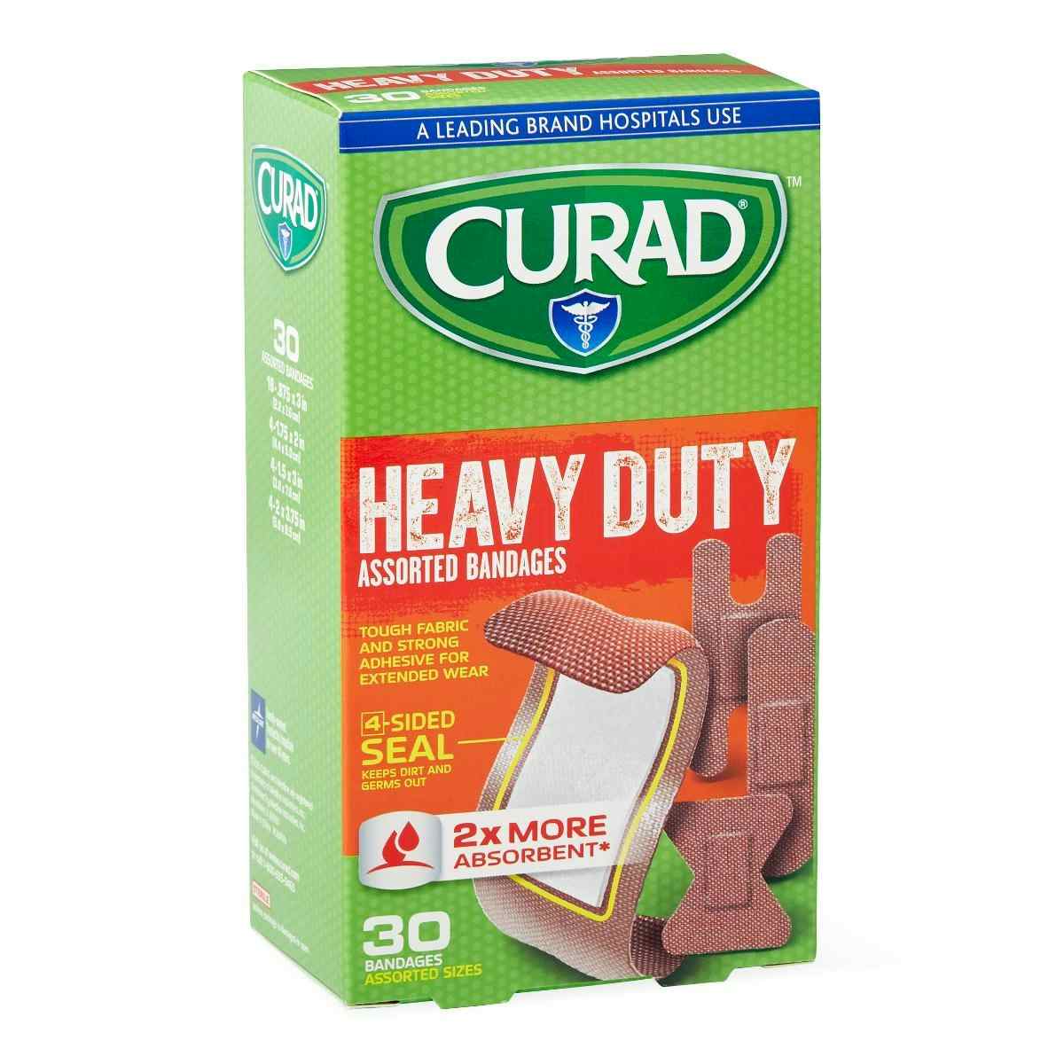 Curad Heavy Duty Bandages, CUR14924RB, Assorted Sizes - Case of 24