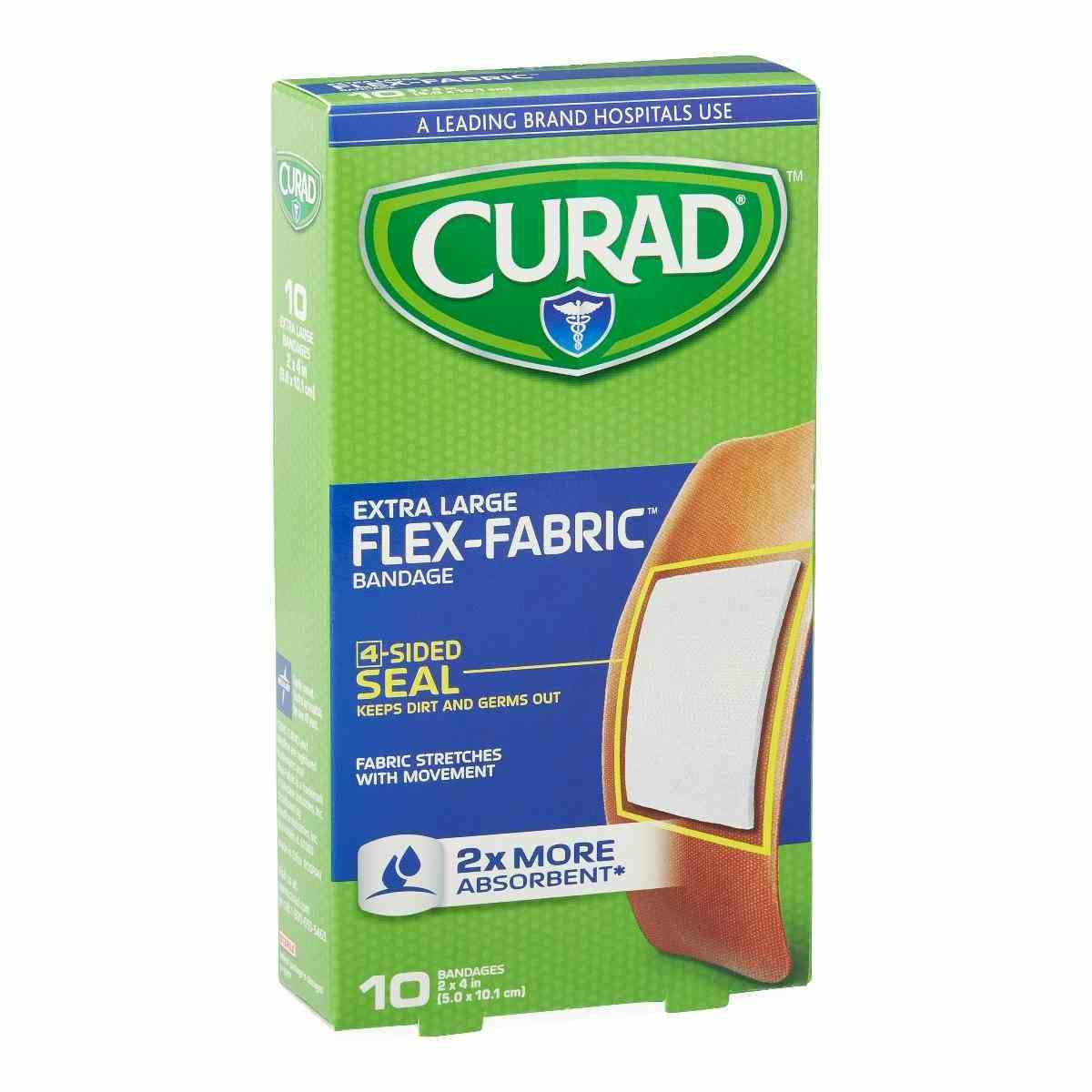Curad Extra Large Flex-Fabric Bandages, 2" X 4", CUR00727RB, 2" X 4" - Case of 24