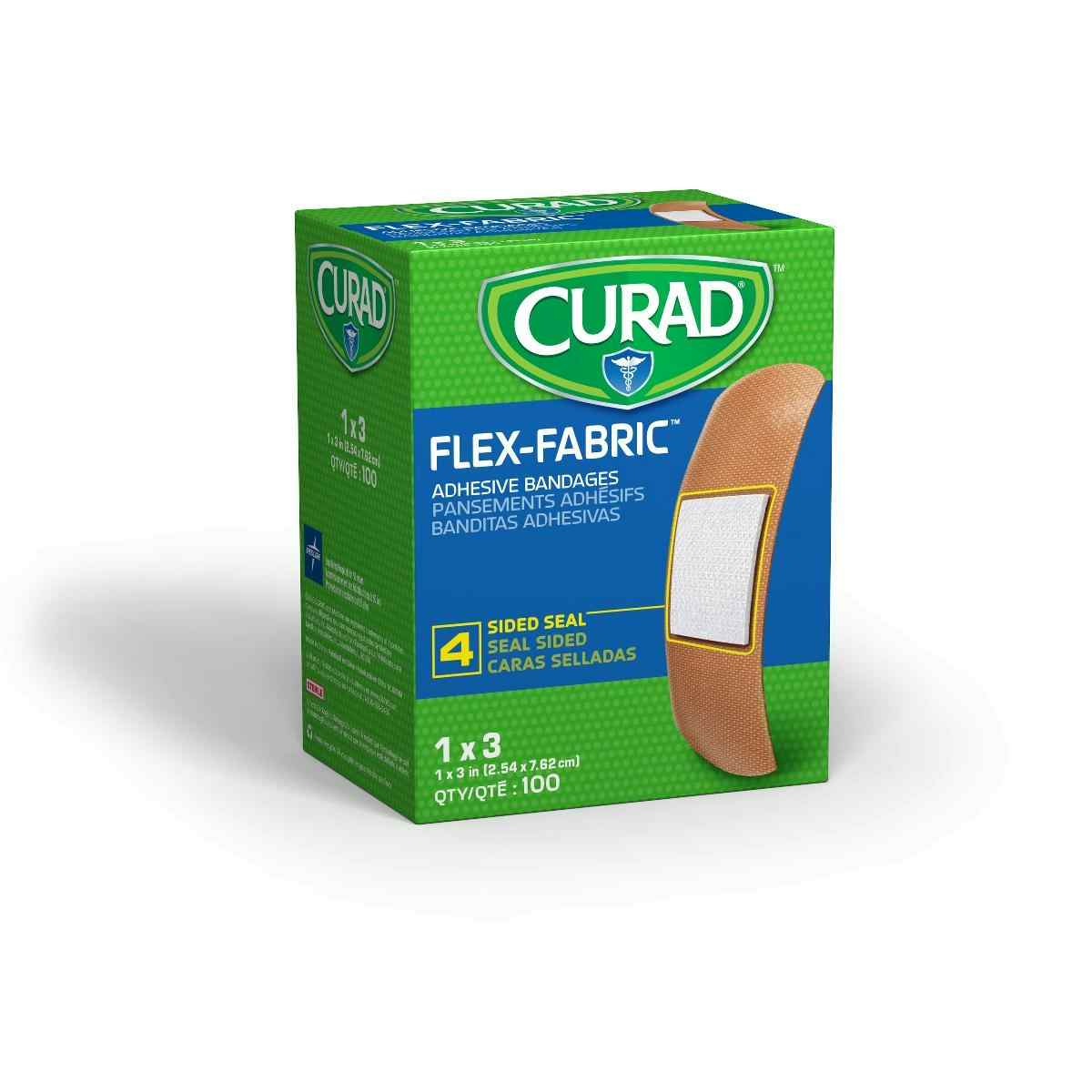 Curad Flex-Fabric Adhesive Bandage, 1" X 3", NON25660Z, 1" X 3" - Box of 100