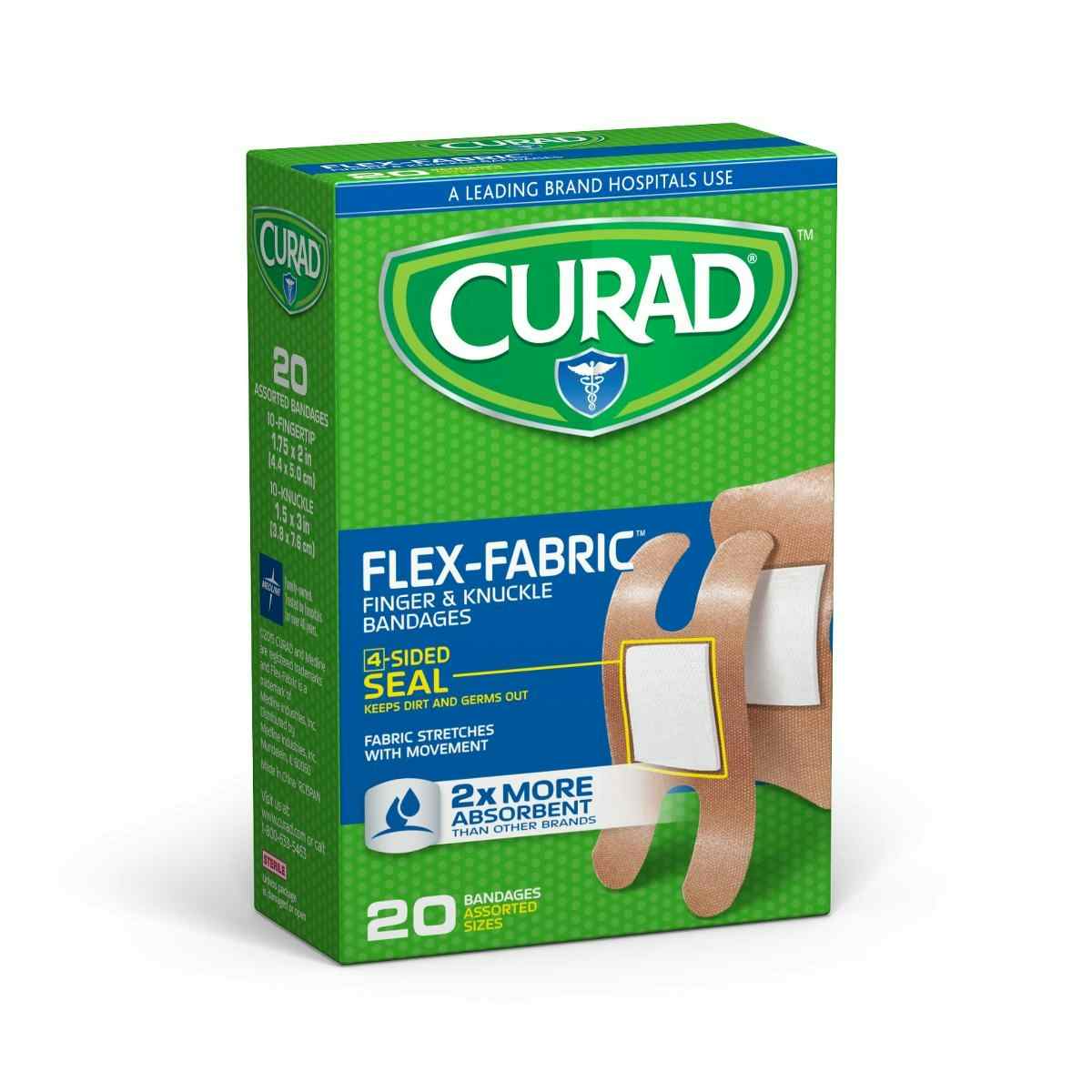 Curad Flex-Fabric Finger and Knuckle Bandages, Assorted Sizes, CUR45246RB, Case of 24