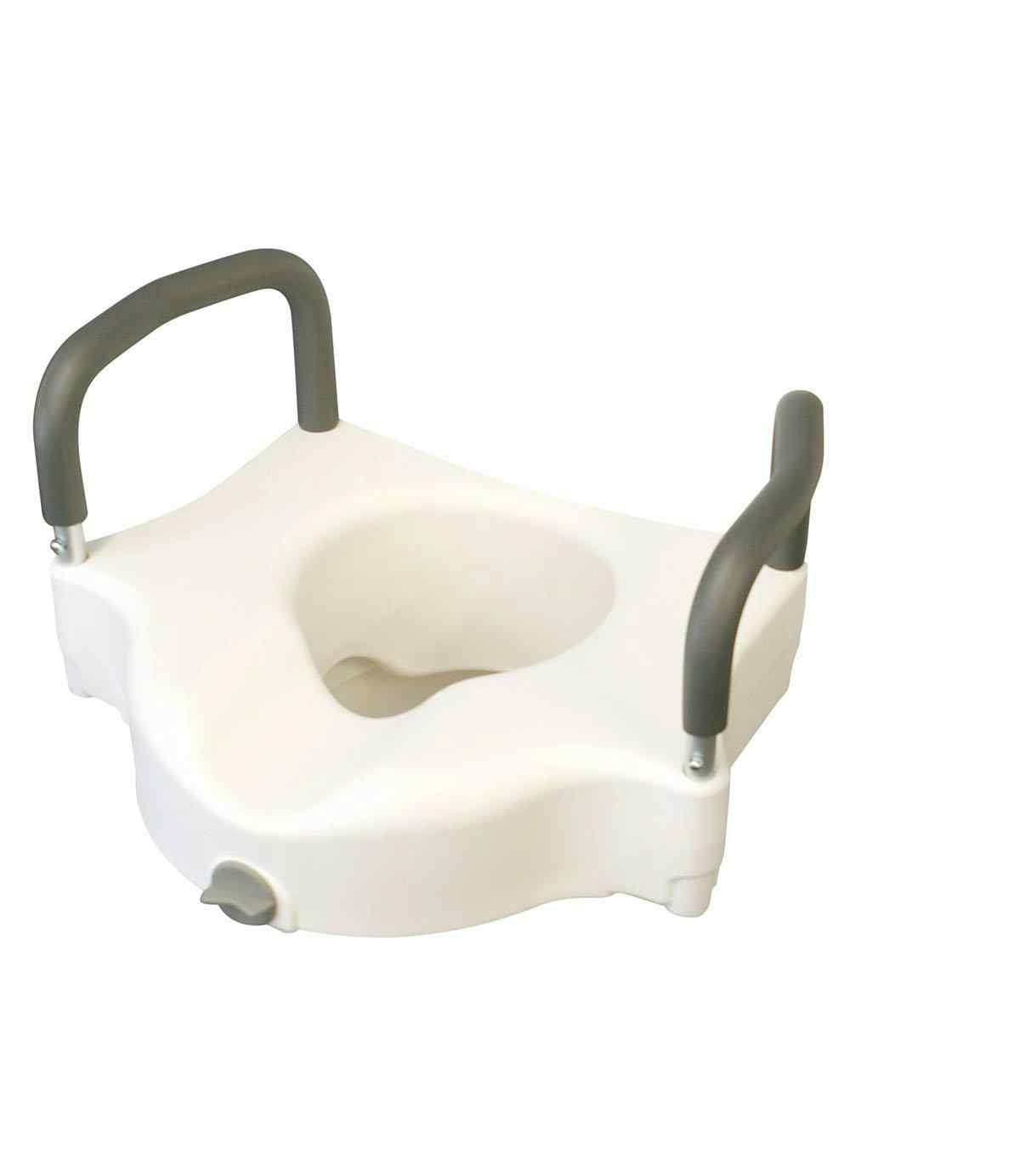 Medline Locking Elevated Toilet Seat with Microban, MDS80316, White - 1 Each
