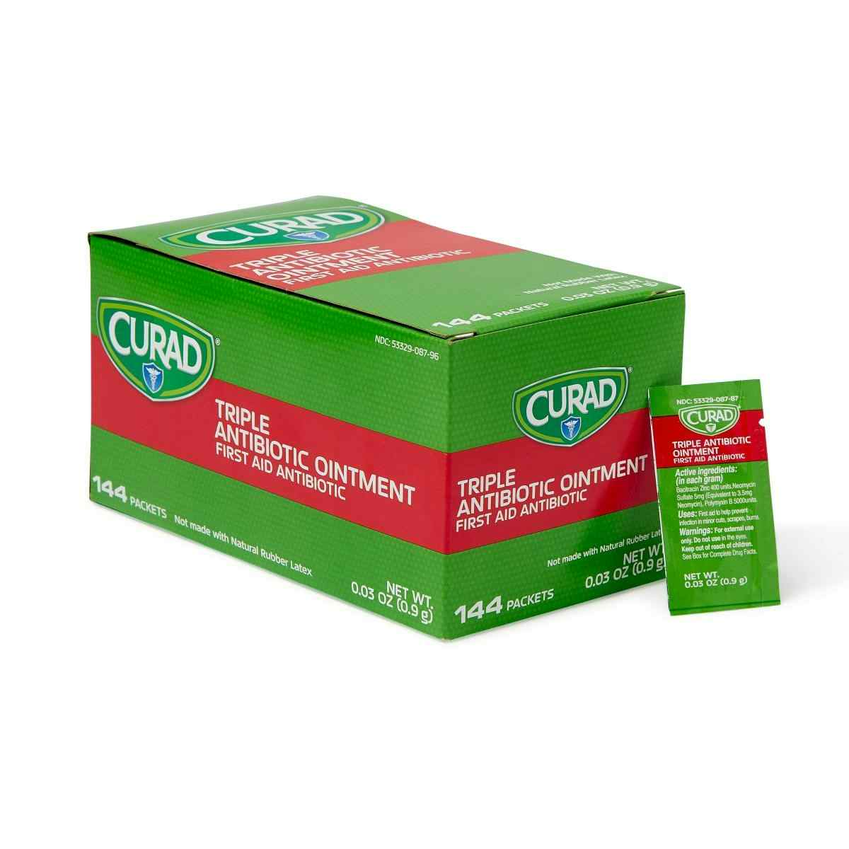 Curad Triple Antibiotic Ointment, CUR001209Z, 0.9g Packets - Box of 144