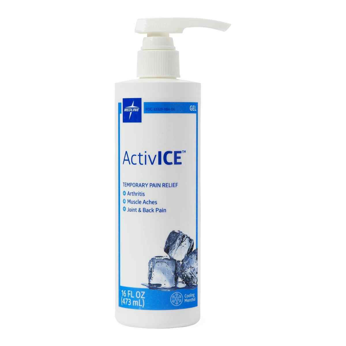 Medline ActivICE Topical Pain Reliever , MDSAICE16H, 16 oz. Gel Pump - 1 Each