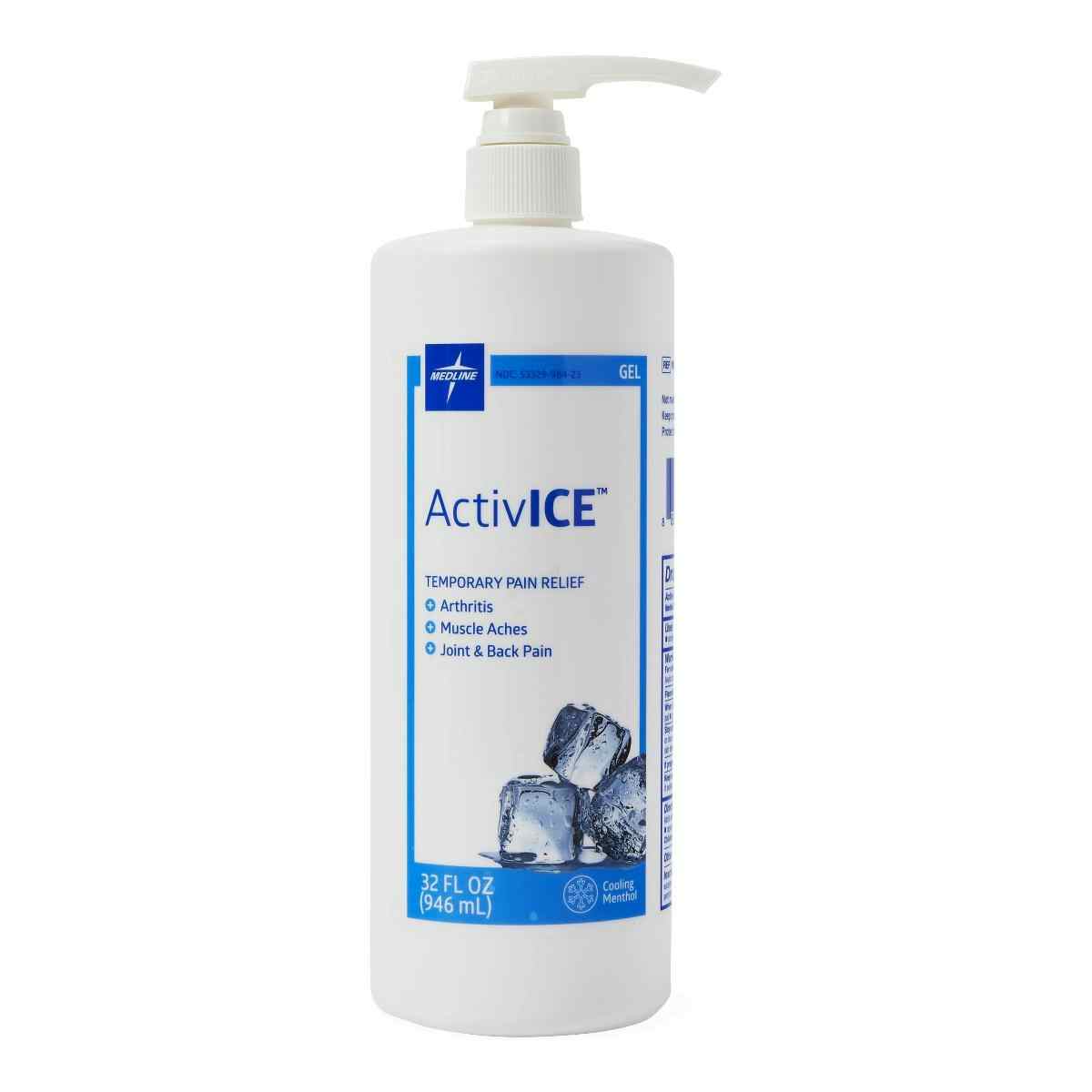 Medline ActivICE Topical Pain Reliever , MDSAICE32H, 32 oz. Gel Pump - 1 Each