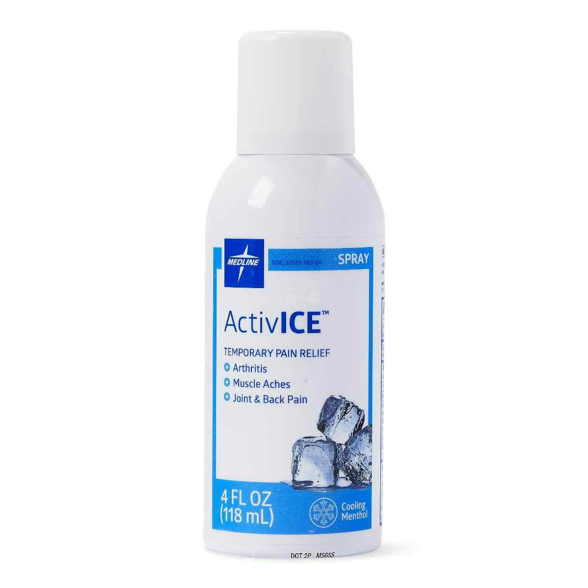Medline ActivICE Topical Pain Reliever, Spray, MDSAICESPRYH, 4 oz. - 1 Each