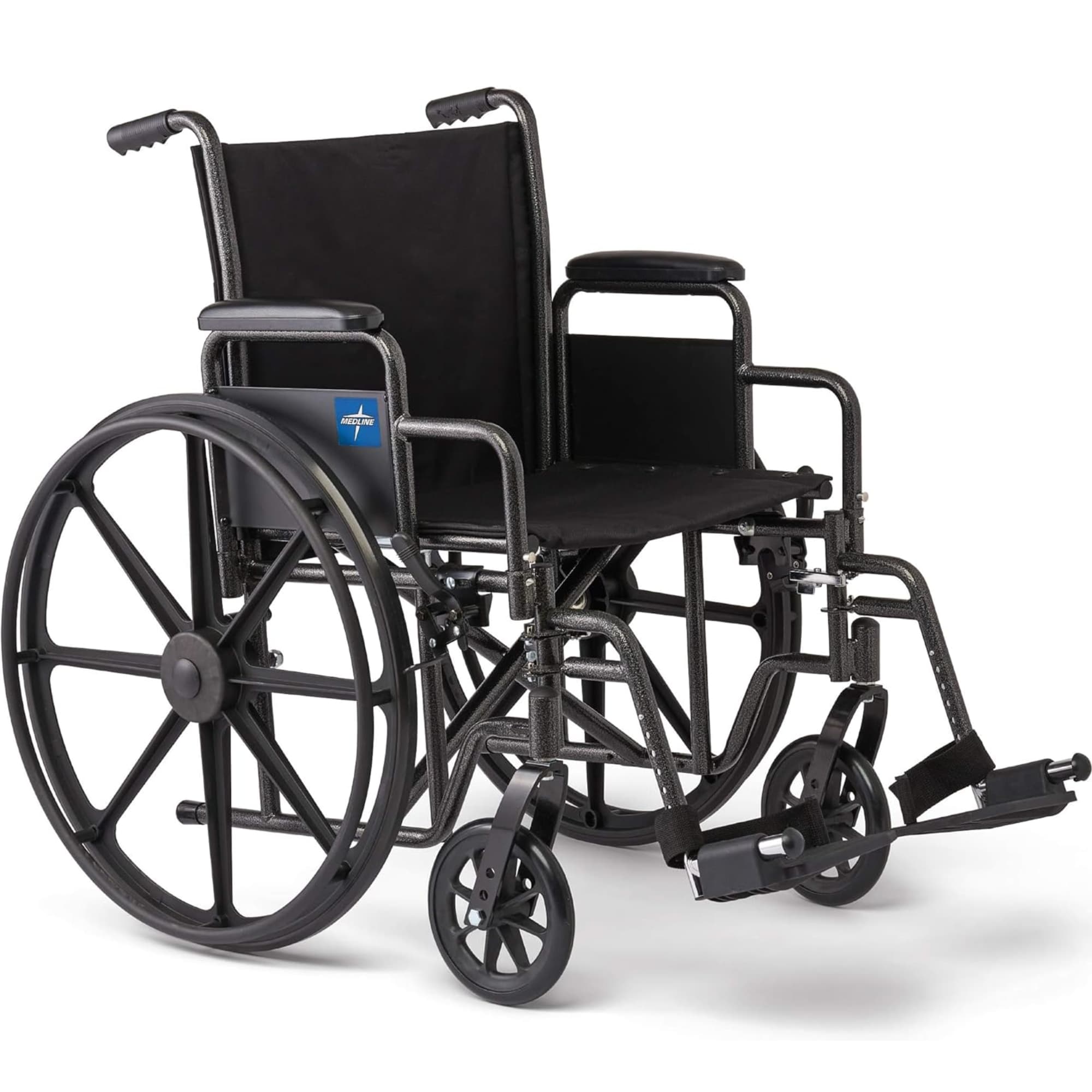 Medline K1 Wheelchair, Swing Back Desk-Length Arms, Swing-Away Foot Rests