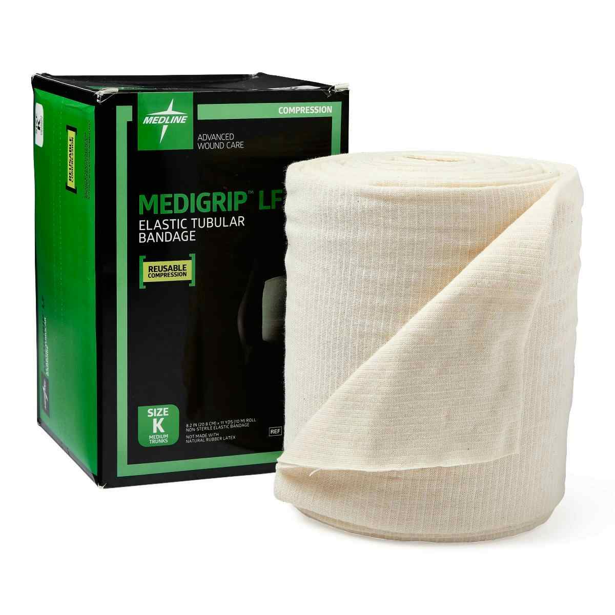 Medline Medigrip Latex Free Elastic Tubular Bandages, MSC9508LF, Size K: 8-1/4" W (20.96 cm) X 11 yd. - 1 Roll