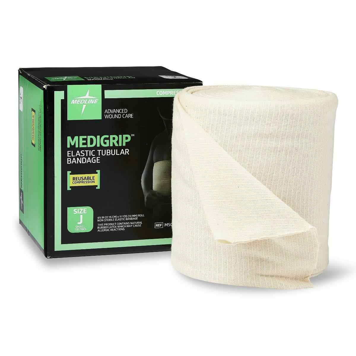 Medigrip Elastic Latex Tubular Support Bandage, Size J, MSC9507, 6-3/4"W (17.15 cm) - 1 Roll 
