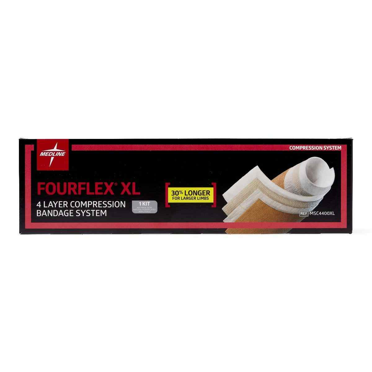 Medline Fourflex 4-Layer Compression Bandage System, MSC4400XLH, Long - 1 Kit