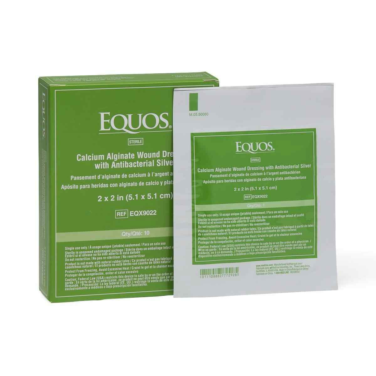 Equos Calcium Alginate Wound Dressing with Silver, EQX9022Z, 2" X 2" - Box of 10