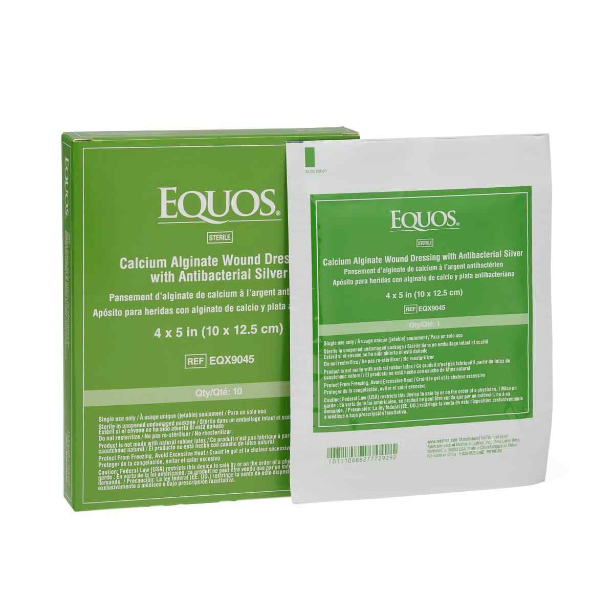 Equos Calcium Alginate Wound Dressing with Silver, EQX9045Z, 4" X 5" - Box of 10