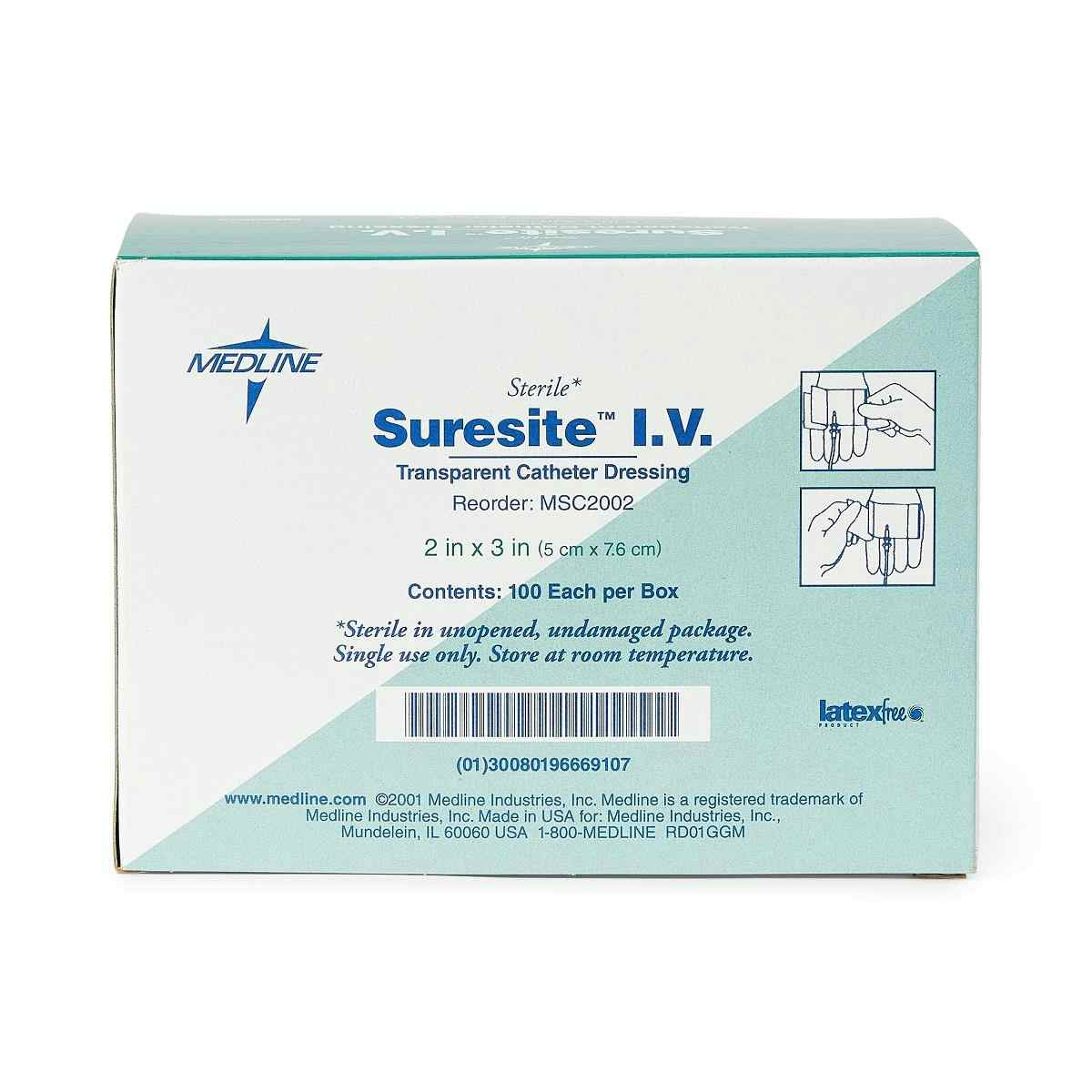 Suresite IV Transparent Catheter Dressing, 2" X 3", MSC2002, Box of 100