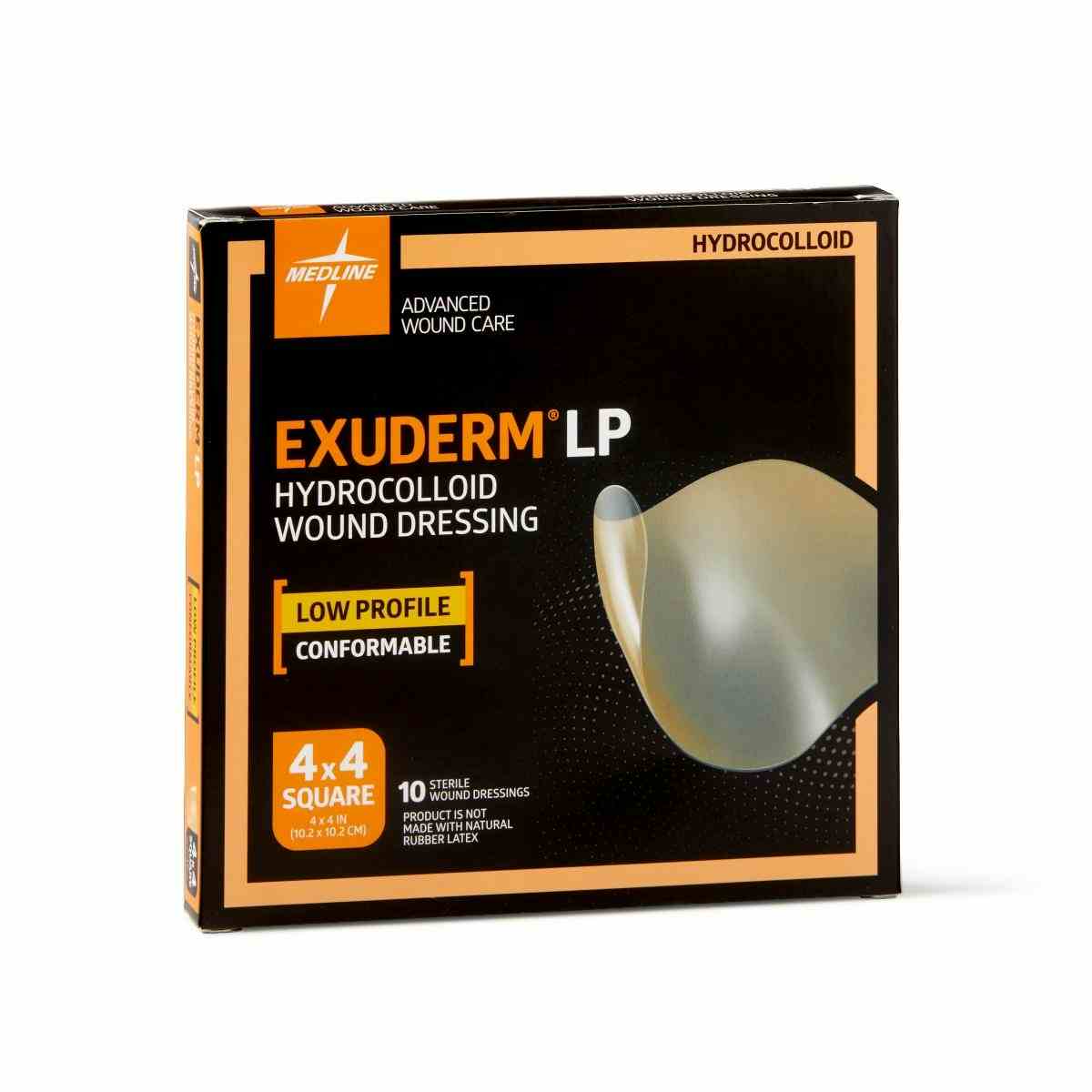 Exuderm LP Hydrocolloid Wound Dressing, MSC5100, 4" X 4" - Box of 10 