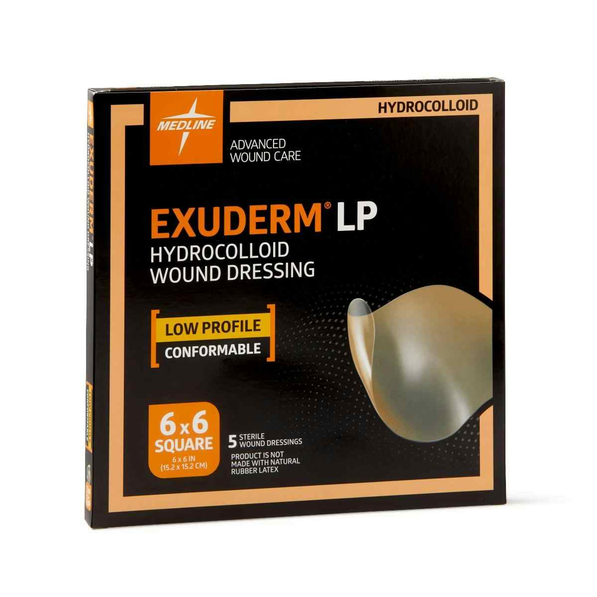 Exuderm LP Hydrocolloid Wound Dressing, MSC5125, 6" X 6" - Box of 5 