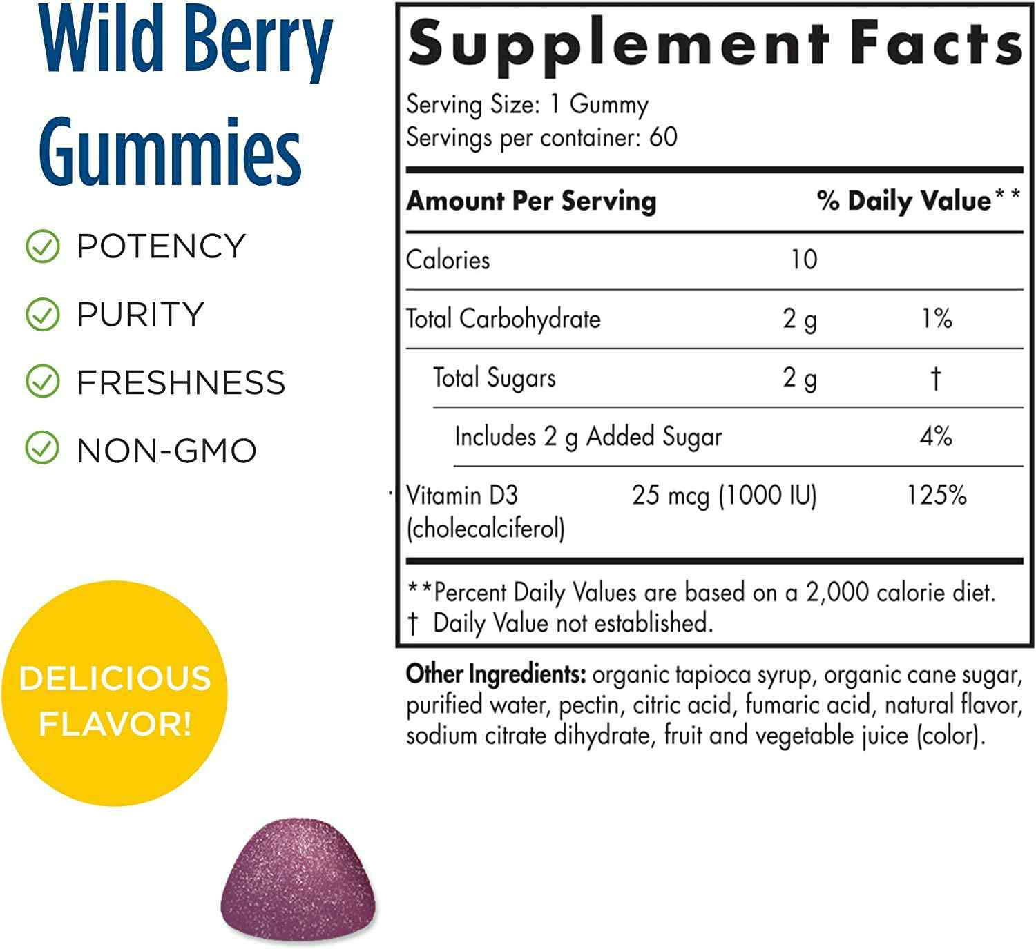 Nordic Naturals Vitamin D3 Gummies, Wild Berry Flavor