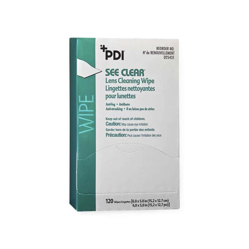 PDI See Clear Lens Cleaning Wipes, NPKD25431Z, Box of 120