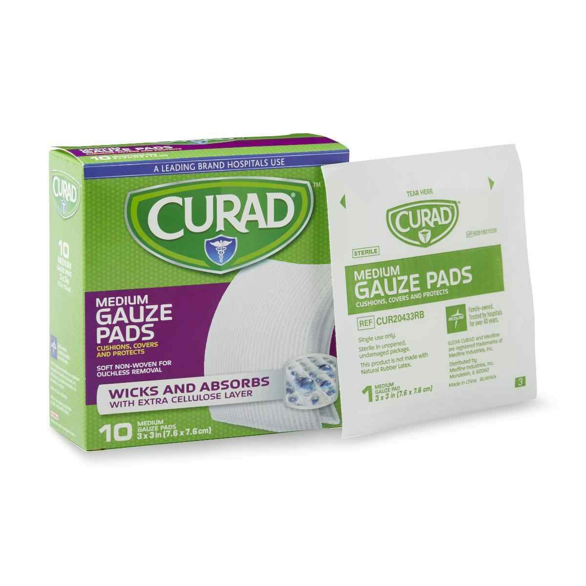 Curad Pro-Gauze Pads, CUR20433RB, Medium (3" X 3") - Case of 24
