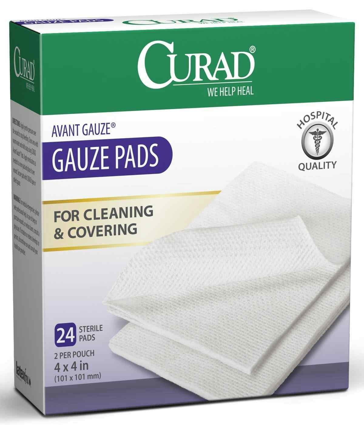 Curad Avant-Gauze Pads, CUR26444, 4" X 4" - Case of 24