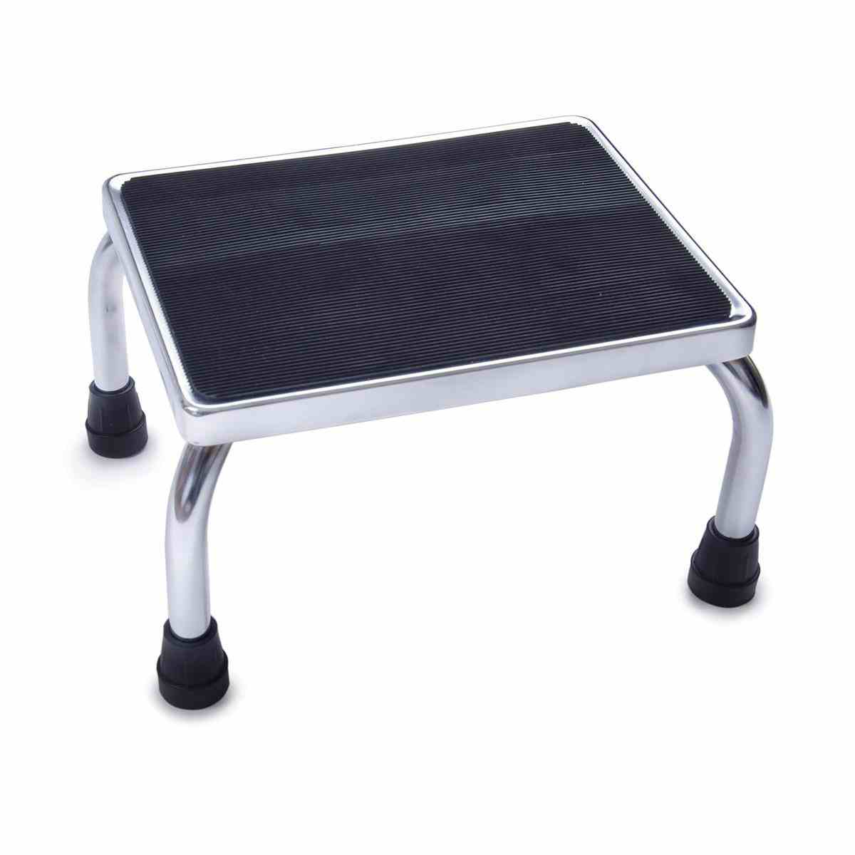 Medline Chrome Footstool with Rubber Mat, MDS80430I, 1 Each