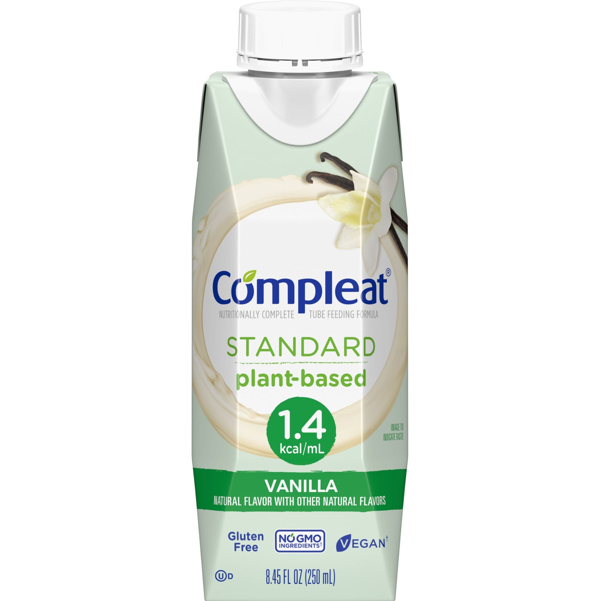 Nestle Compleat Standard Tube Feeding Formula, Vanilla Flavor, 8.45 oz. , 00043900540672, 1.4 Cal - Case of 24