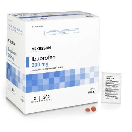 Mckesson Ibuprofen Pain Relief Tablets, 24805, Box of 200