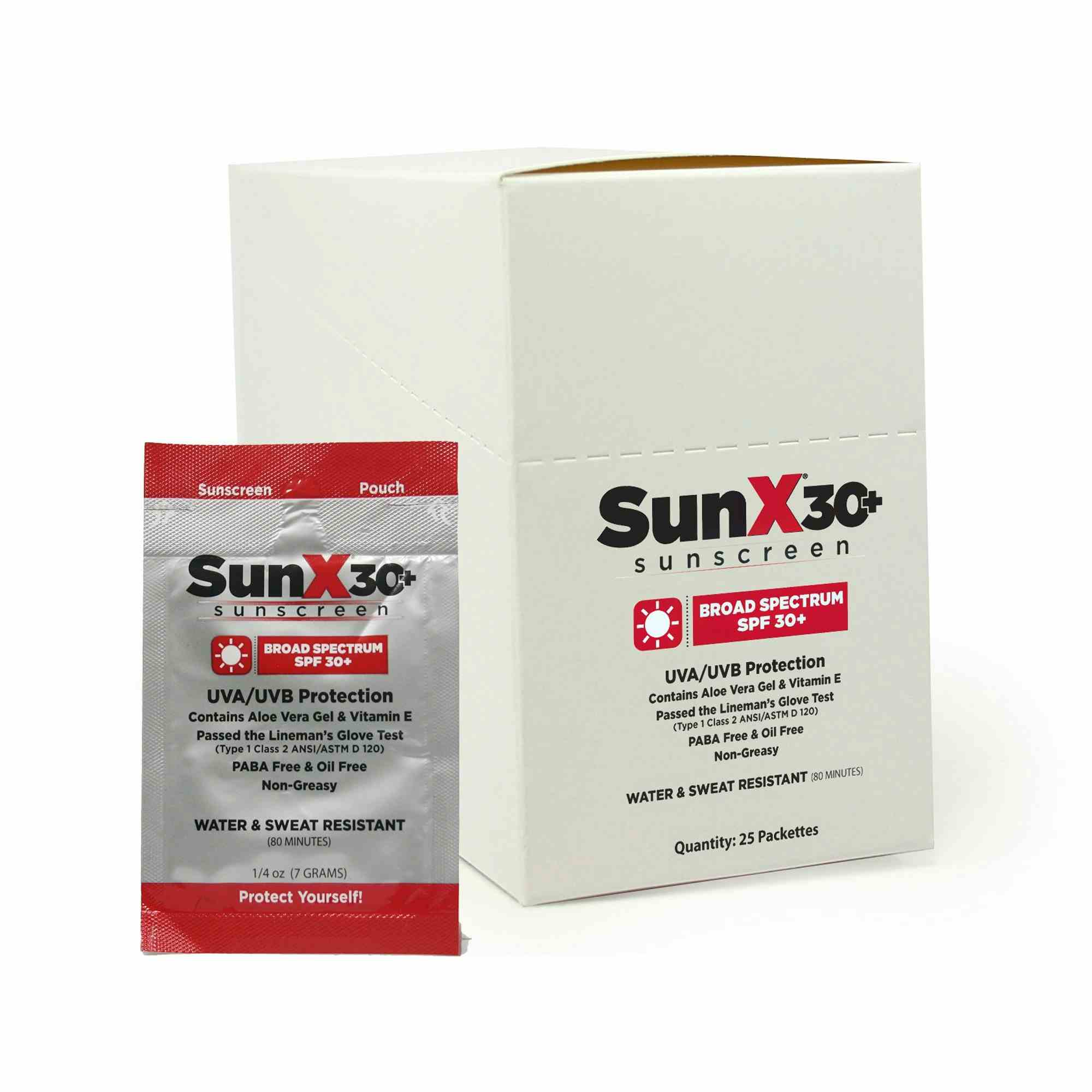 SunX SPF 30+ Sunscreen , 71430, Box of 25