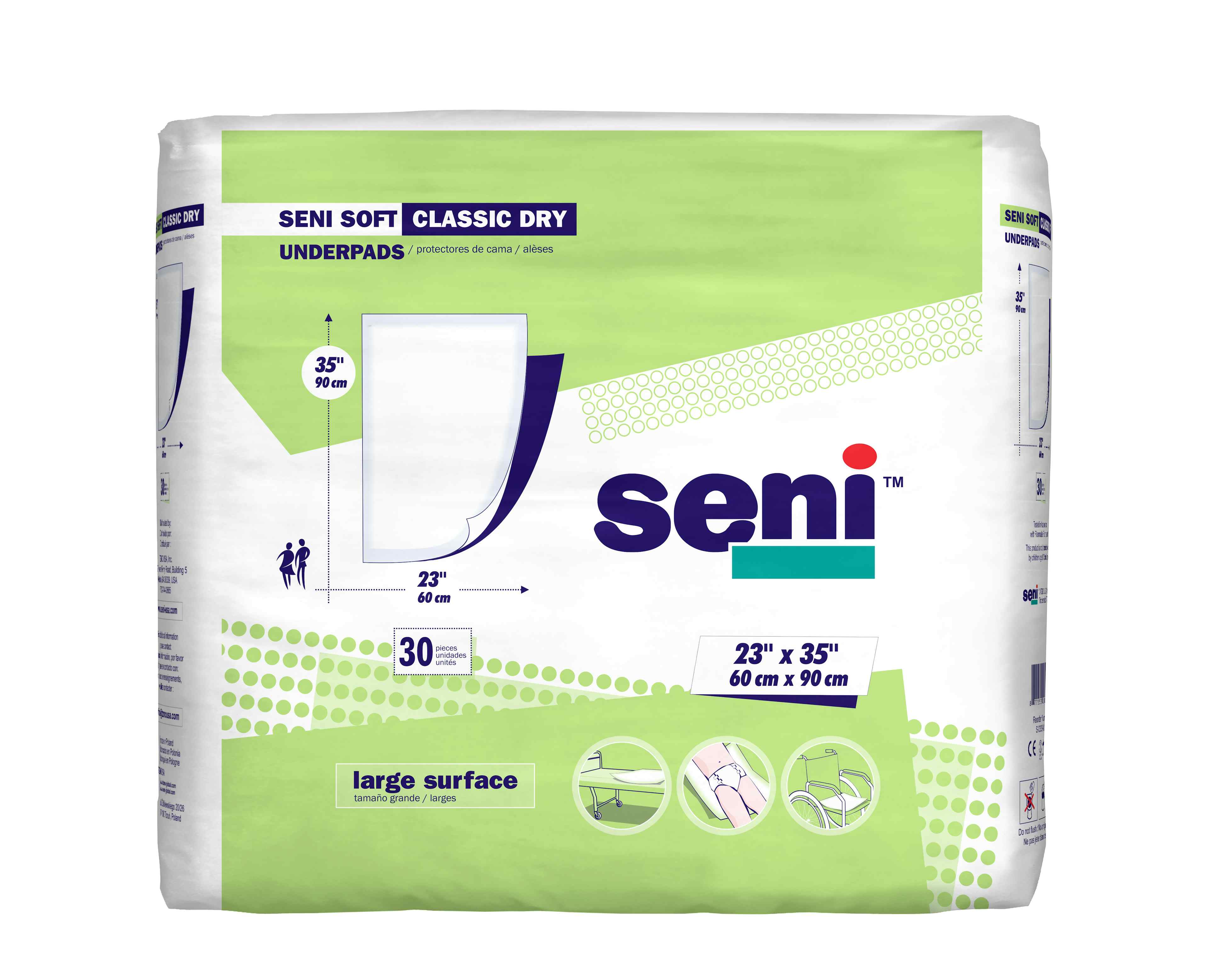 Seni Soft Classic Dry Underpads, Light Absorbency
