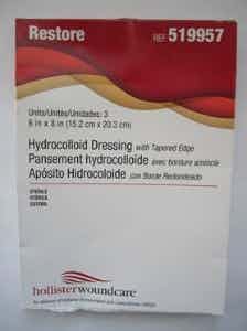 Restore Hydrocolloid Dressing with Tapered Edges, 519957, 6" X 8" - Box of 3 