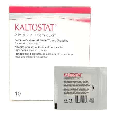 Kaltostat Calcium Sodium Alginate Dressing, 168210, 2" X 2" - Box of 10 