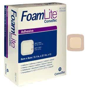 ConvaTec FoamLite Foam Adhesive Dressing, 421557, 3 1/4" X 3 1/4" - Box of 10