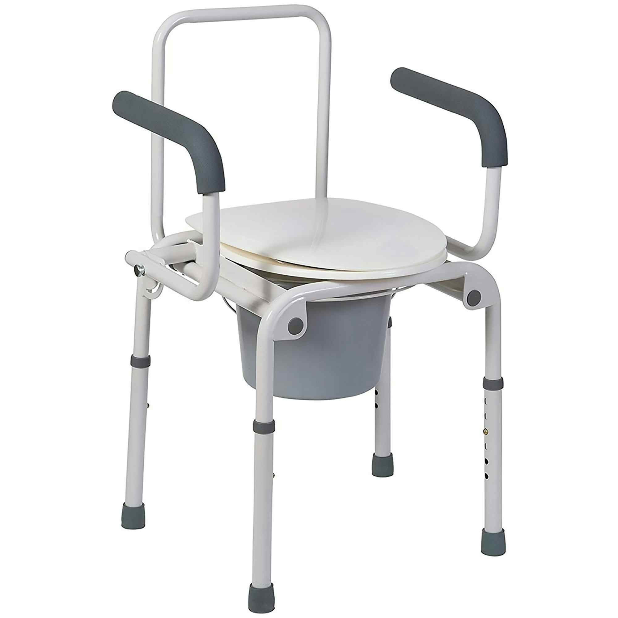 Mabis Drop-Arm Steel Commode, 520-1213-1900, 1 Each