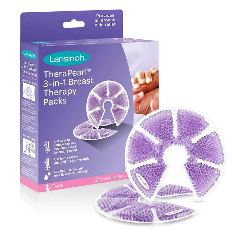 Lansinoh TheraPearl 3-in-1 Hot or Cold Breast Therapy Packs, 10200, Pack of 2