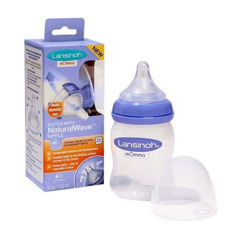 Lansinoh Breastfeeding Bottles with NaturalWave Nipple, 71053, 5 oz - 1 Bottle 