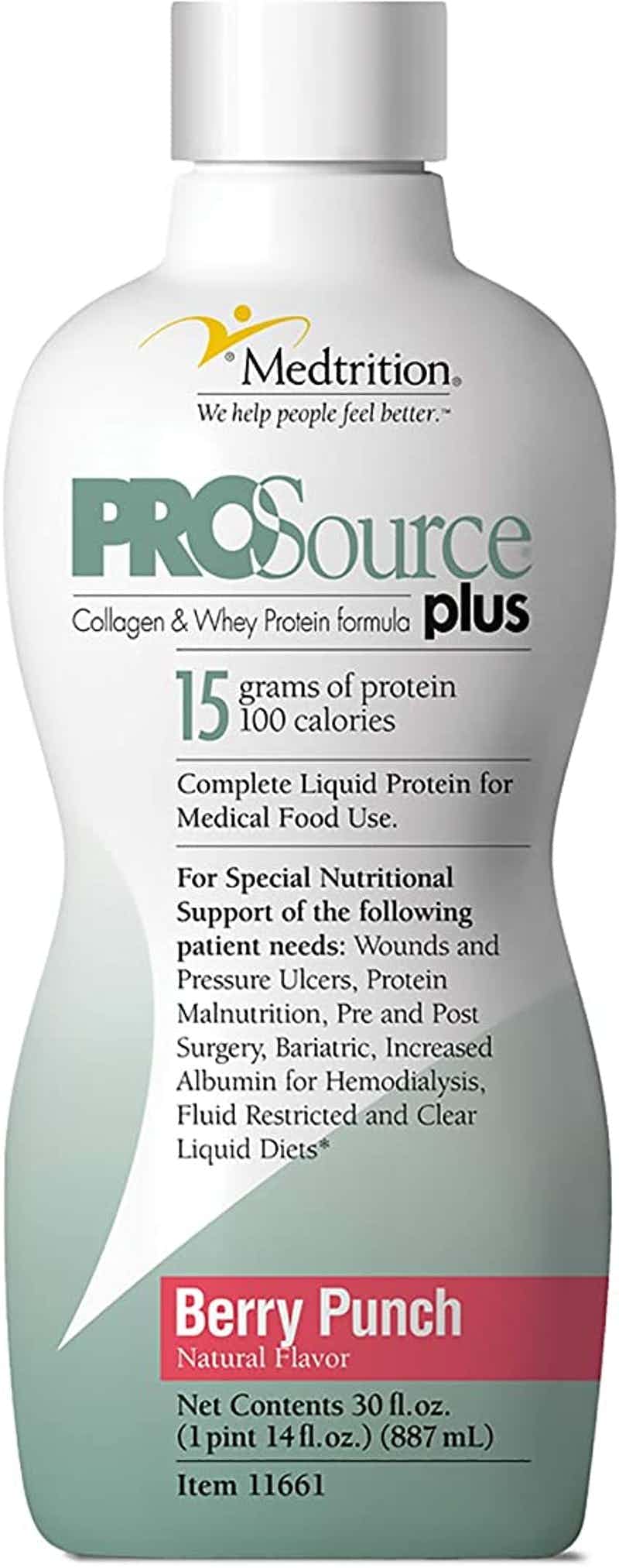 ProSource Plus Collagen & Whey Protein Formula, 30 oz. , 11661, Berry Punch - 1 Each