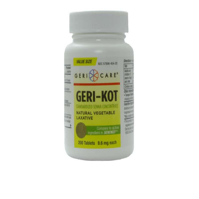 Geri-Care Geri-Kot Natural Vegetable Laxative, 200 Tablets