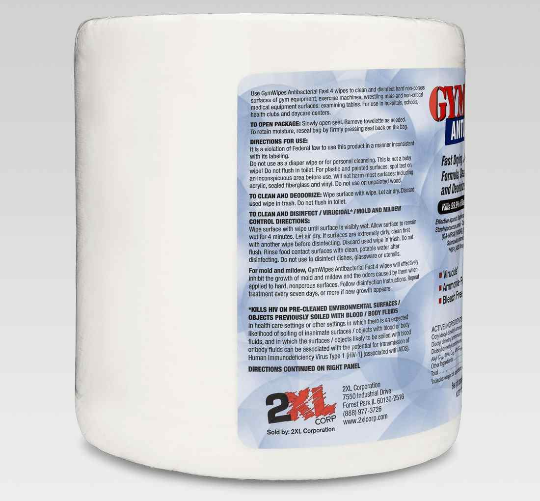 2XL GymWipes Antibacterial Fast 4 Refill