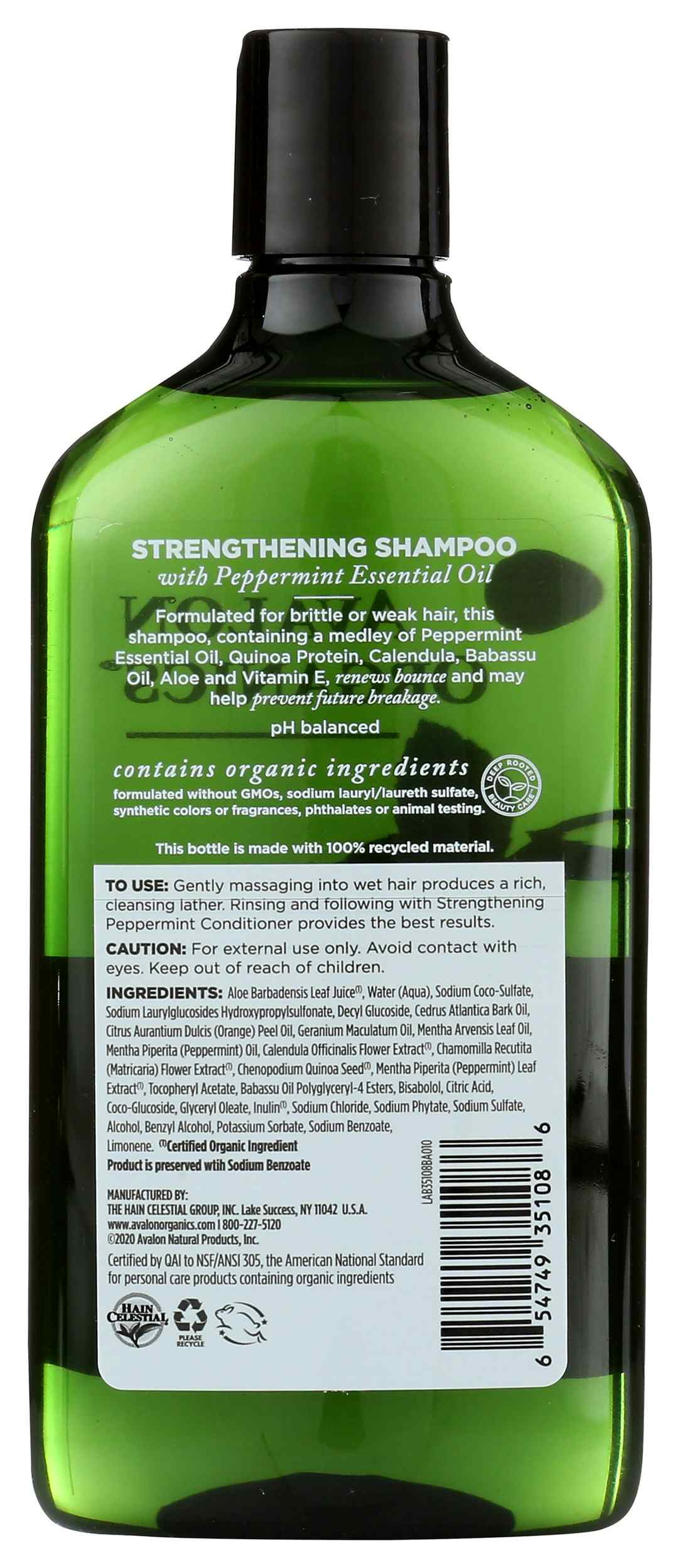Avalon Organics Strengthening Peppermint Shampoo