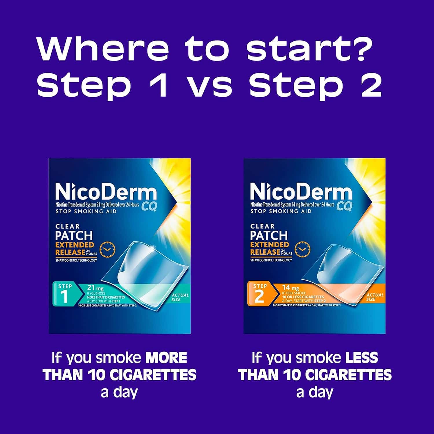 7 mg nicotine patch is equal to how many cigarettes Nicoderm CQ Step 1 Extended Release Patches Stop Smoking, 21 Mg, Count HSA/FSA Eligible How much nicotine is in
