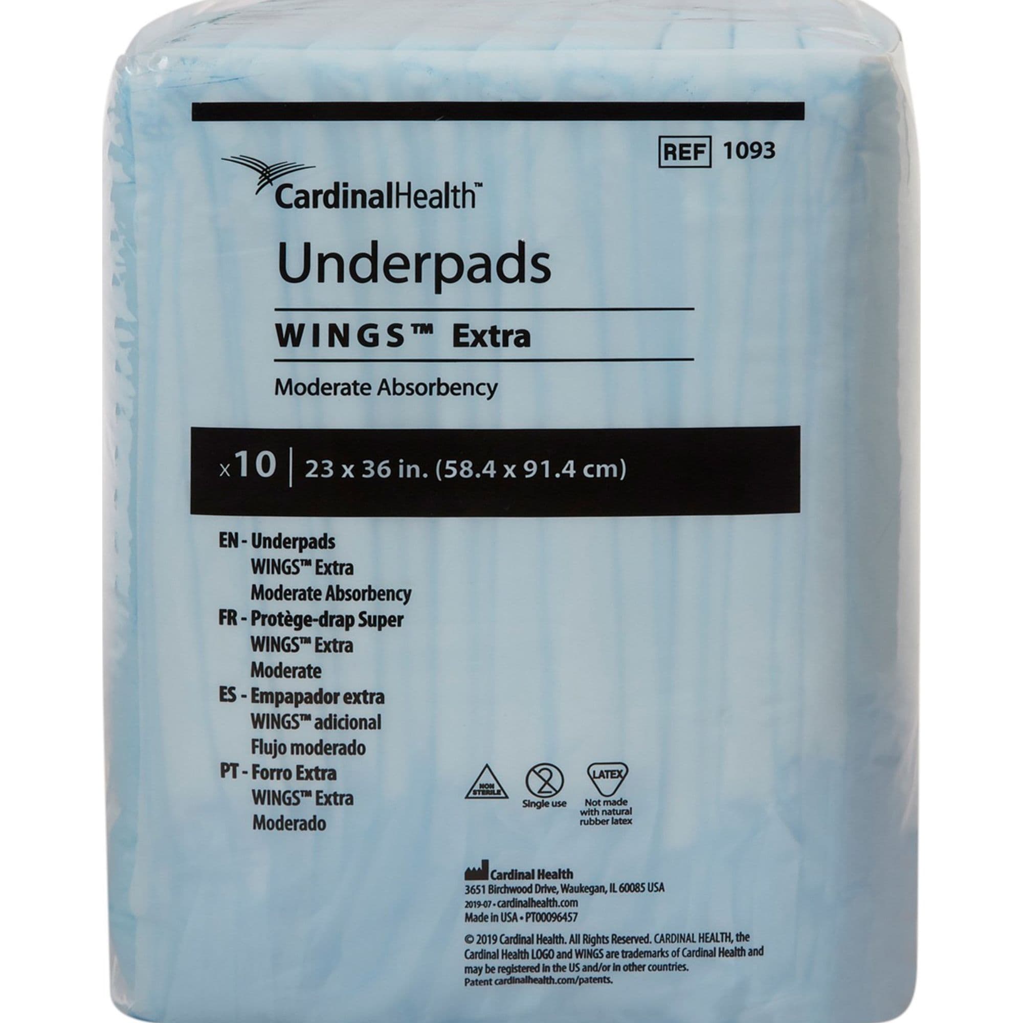 Wings Extra Underpads, Moderate Absorbency