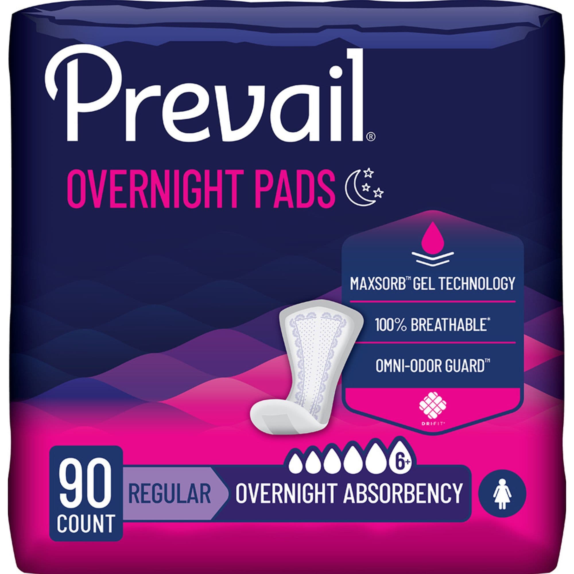 Prevail Women's Overnight Bladder Control Pads