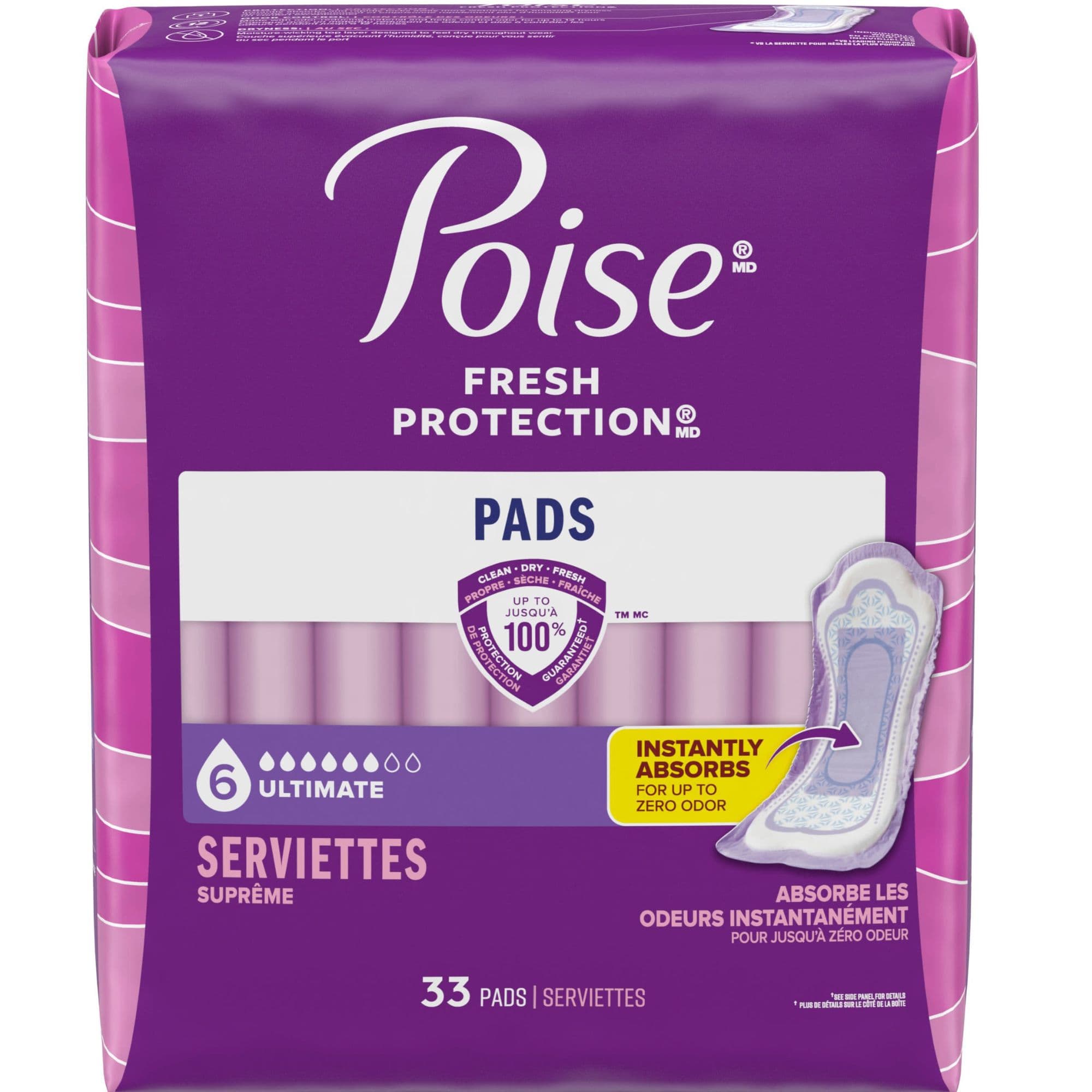 Poise Ultimate 6 Drop Incontinence Pads