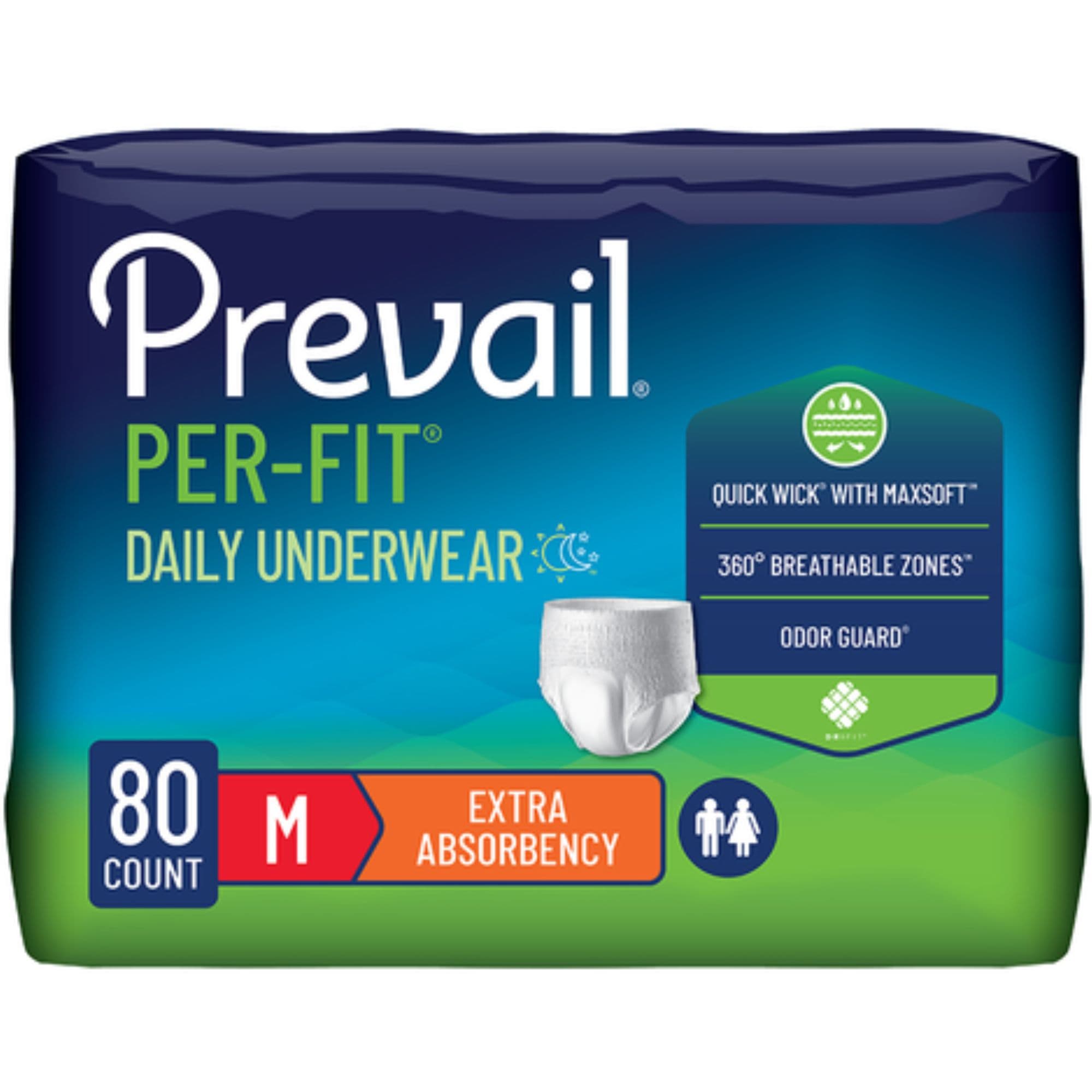 Prevail Per-Fit Daily Adult Incontinence Protective Pull-Up Underwear, Extra Absorbency